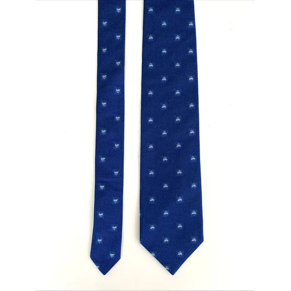 Brooks Brothers Men's Neck Tie Blue Sheep Logo Silk Classic 58 3.25